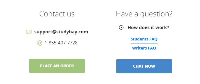 Studybay.com contact